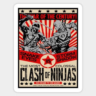 Snake Eyes vs. Storm Shadow fight poster Sticker